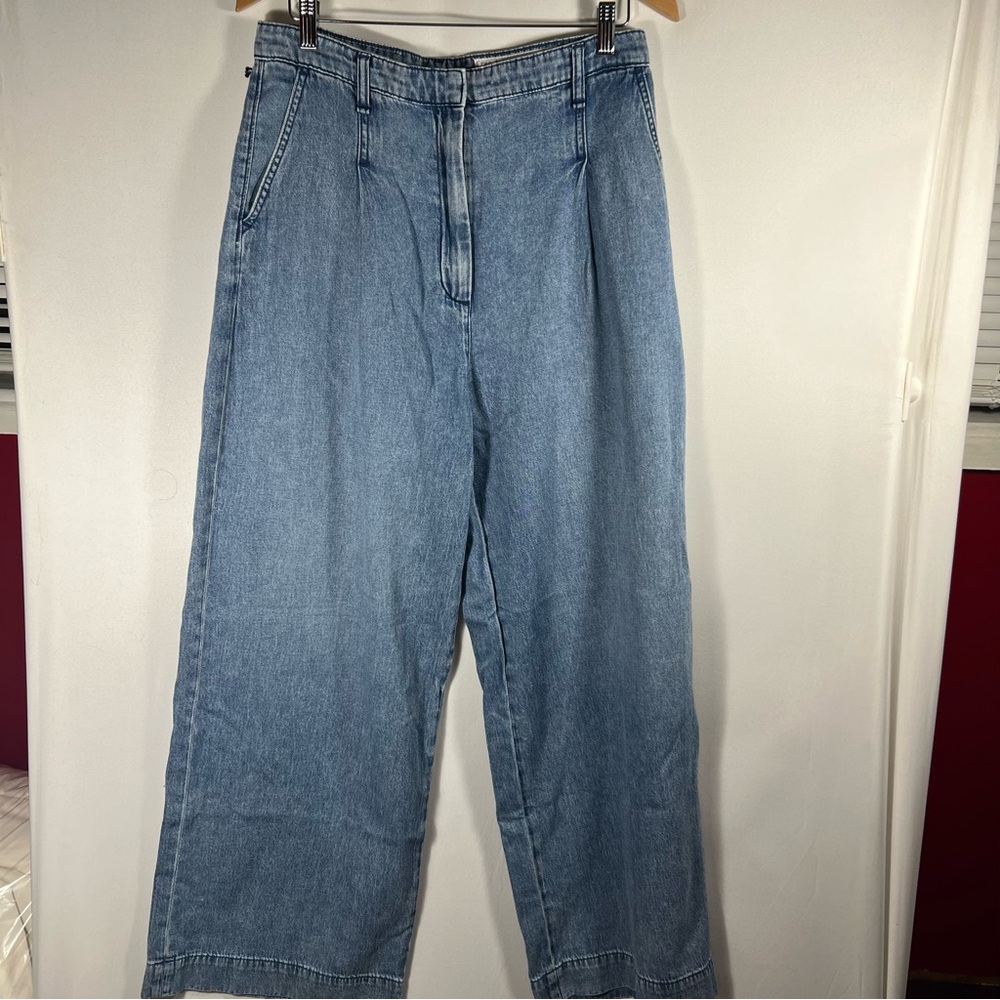 Rag &‎ Bone Aurora Pleated Trousers Winwood Blue Wide Leg Jeans Size 28 - Picture 3 of 11